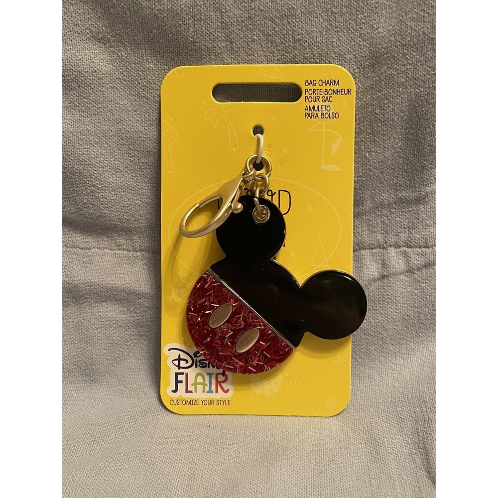 NEW Walt Disney Flair‎ Mickey Mouse Ears Keychain Bag Charm Good Flair Day